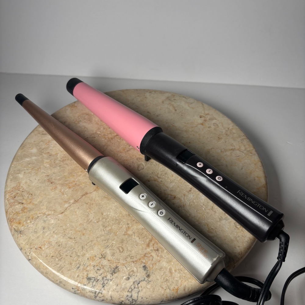 Remington Curling Wand Set OS Pink Gold Shine Therapy Tapered Ceramic Barrel